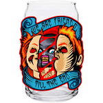 Myers and Chucky Split Head Halloween Glass Set